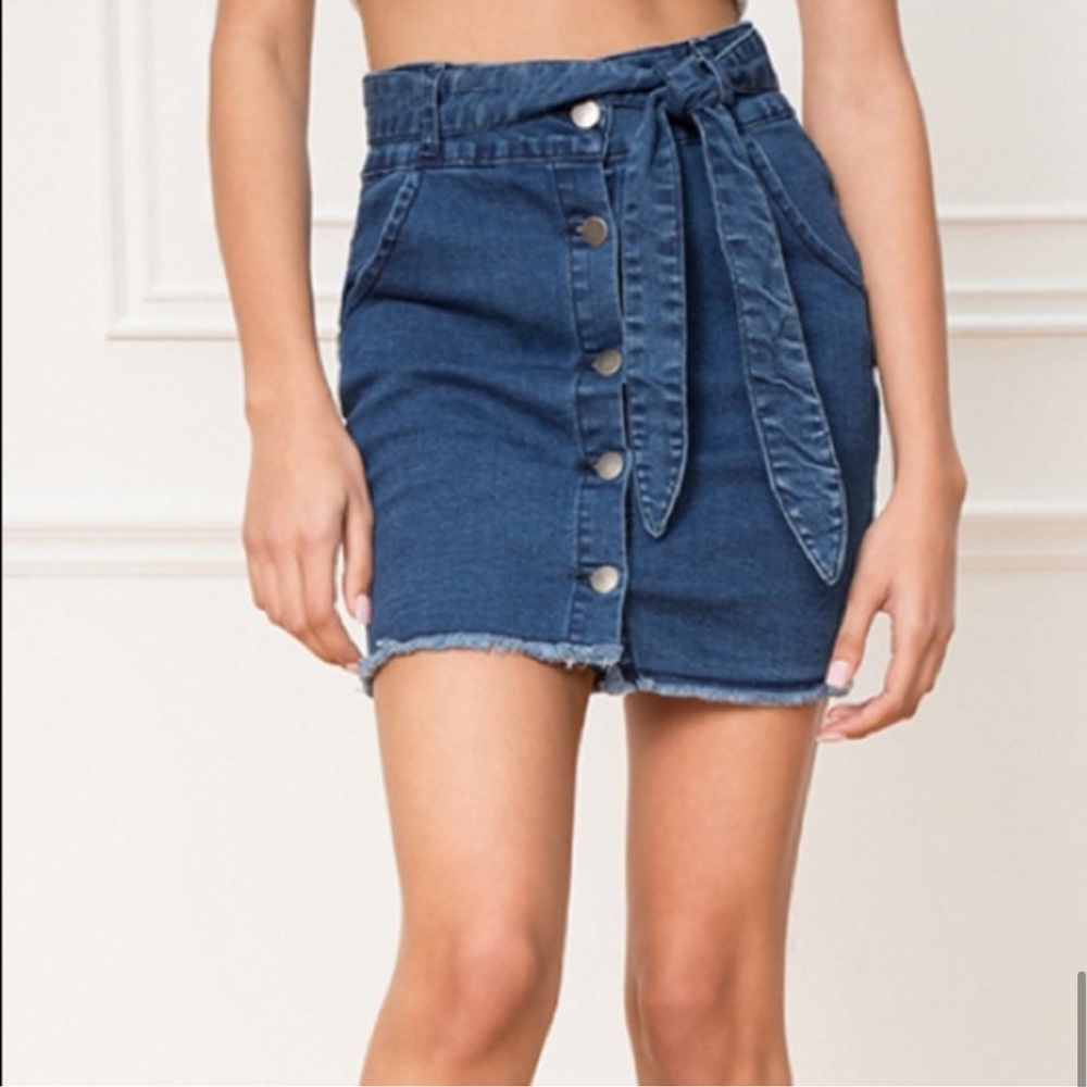 Revolve Super Down Debbie Denim Button Skirt - image 5